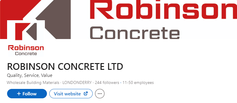 Example of the header area of a company profile on LinkedIn