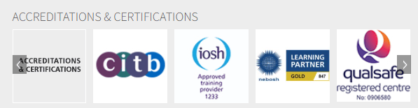 Example of accreditation logos that have no click through to more information